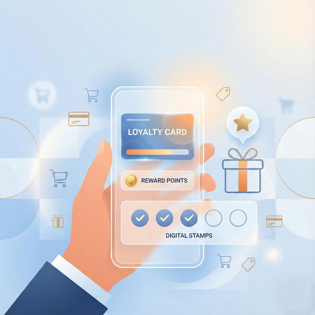 Happy customers using a digital loyalty rewards app